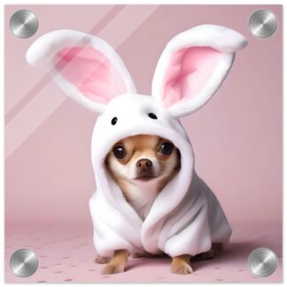 Tableau plexiglas chihuahua lapin