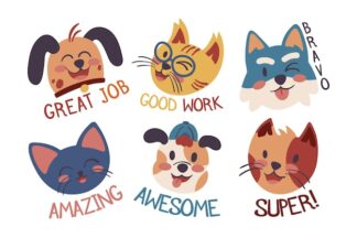 gommettes animaux chat chien cool planche 10x15cm   PGO157860