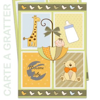 Carte à gratter animaux de la jungle CG001