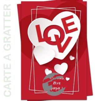Carte à gratter love cœurs CG005
