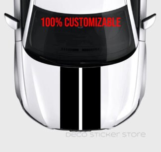 Sticker autocollant bande double  capot de voiture decostickerstore Sticker autocollant bande double  capot de voiture