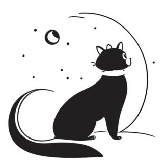 Sticker Autocollant chat romantique animaux  AN2456