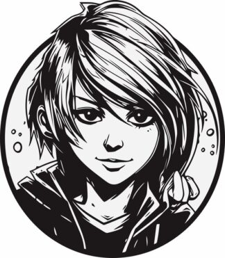Sticker Autocollant fille manga  M126