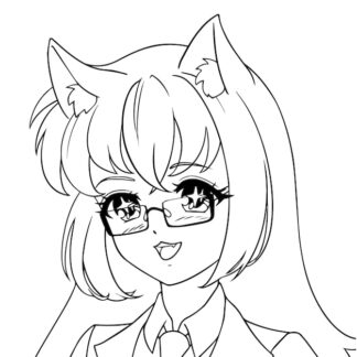 Sticker Autocollant fille manga  M129