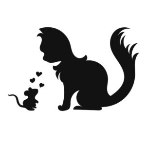 Sticker Autocollant souris chat animaux  AN2451