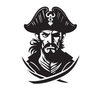 Sticker Autocollant capitaine pirate  P2125