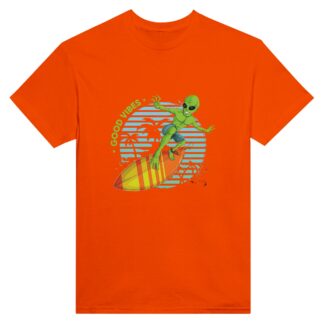 T-shirt unisexe ras du cou alien surf