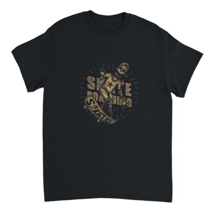 T-shirt unisexe épais ras du cou skateboard