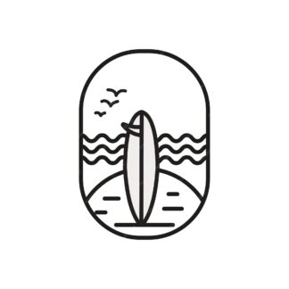 Sticker Autocollant icone planche surf  AS162