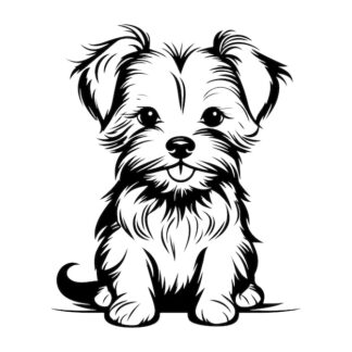 Sticker Autocollant chien cute animaux  ANX94