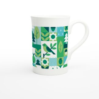 Mug en porcelaine blanche de 295 ml (10 oz) nature oiseau