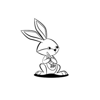 Sticker Autocollant lapin animaux  ANI911
