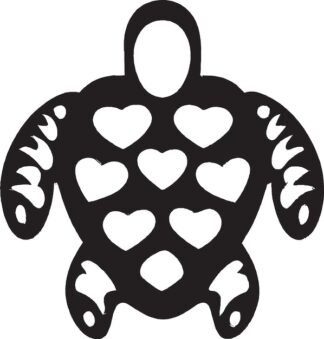 Sticker Autocollant tortue coeur love animaux  MH24