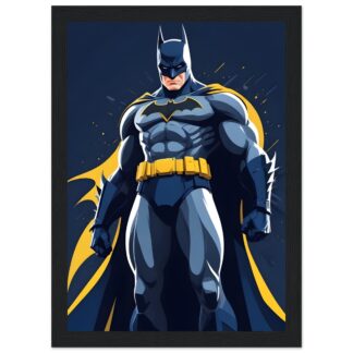 Poster classique en papier mat encadré en bois Batman