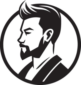 Sticker Autocollant homme coiffure barbier  BC032