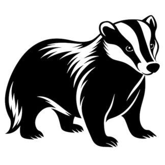 Sticker Autocollant blaireau chasse animaux  JL21