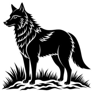 Sticker Autocollant loup chien animaux  JL31