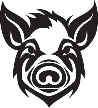 Sticker Autocollant cochon sanglier chasse animaux  ANI93