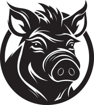 Sticker Autocollant cochon sanglier chasse animaux  ANI102