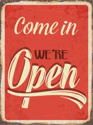 Sticker Autocollant plaque open imprime 18x24cm  PL22