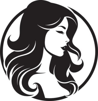 Sticker Autocollant femme coiffure barbier  BC036
