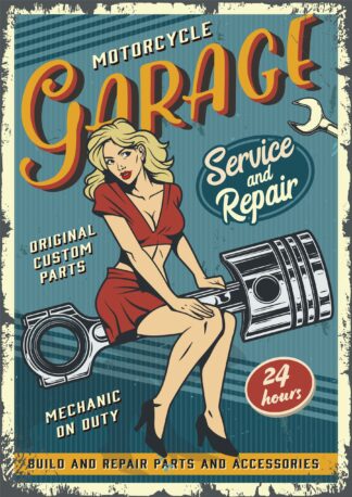 Sticker Autocollant plaque garage imprime 18x24cm  PL40