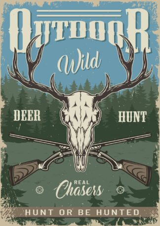 Sticker Autocollant plaque chasse imprime 18x24cm  PL38