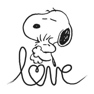 Sticker Autocollant chien snoopy love animaux  ANI72A
