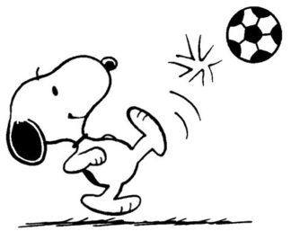 Sticker Autocollant snoopy chien ballon foot animaux  ANI747