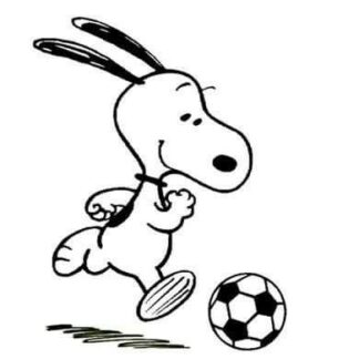 Sticker Autocollant snoopy chien ballon foot animaux  ANI746