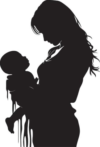 Sticker Autocollant maman enfant femme  F61