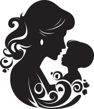 Sticker Autocollant maman enfant femme  F64