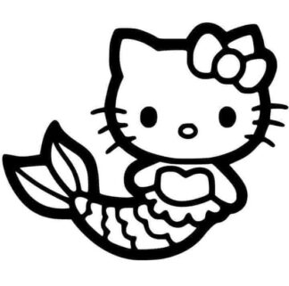 Sticker Autocollant hello kitty sirène hero  HE0924