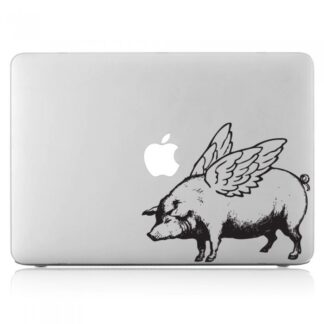 Sticker Autocollant cochon volant macbook  MB1057