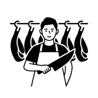 Sticker Autocollant boucher metier  ME1626