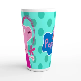 Mug à café Latte en céramique blanche 483 ml (17 oz) peppa pig