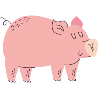 Sticker Autocollant cochon animal imprimé IMP2431