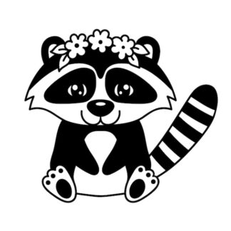 Sticker Autocollant racoon animaux  AN1A23