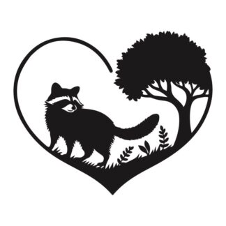 sticker autocollant animaux racoon Coeur 1 HLSAF