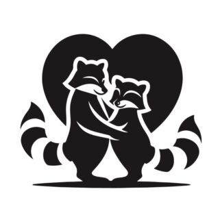 sticker autocollant animaux racoon Coeur 3 GIO8Y