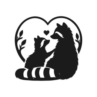 sticker autocollant animaux racoon Coeur 4 BVCIU