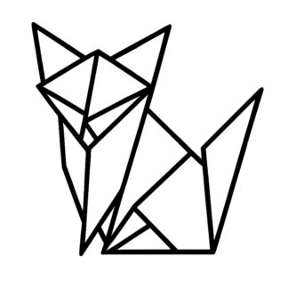 sticker autocollant animaux origami renard 6 LPI1Y
