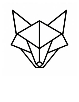 sticker autocollant animaux origami renard 3 OYXTE