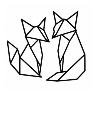 sticker autocollant animaux origami renard 5 JVBHQ