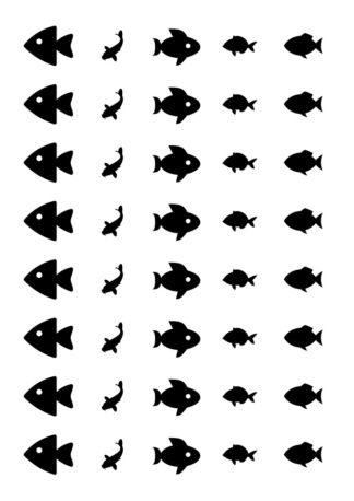 40 gommettes adhésives poissons EDANR