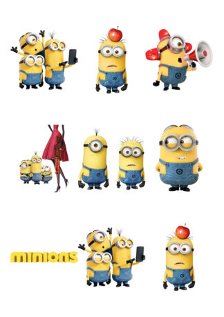 Gommettes planche 10x15cm minions K6P1R