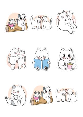 Gommettes planche 10x15cm chats V9GTA