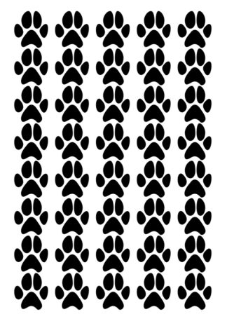 sticker autocollant 40 gommettes empreintes animaux CR9S9