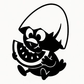 Sticker autocollant Calimero mange pastèque décoration decostickerstore - JH3DQD