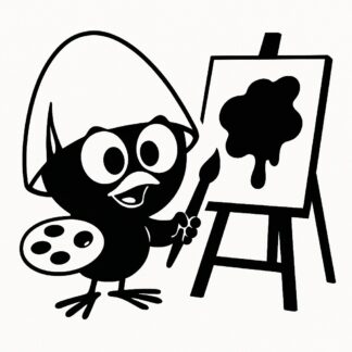 Sticker autocollant Calimero peintre décoration decostickerstore - HQGACG